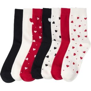 Lindex Sokken  rood / zwart / wit