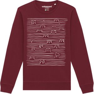 Watapparel Sweatshirt ' Doodle Dogs '  bourgogne / wit gemêleerd