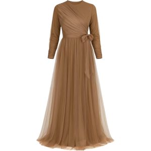 fashionshowcase Avondjurk 'INCI'  lichtbruin