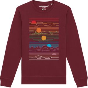 Watapparel Sweatshirt 'Sun And Moon'  gemengde kleuren / bourgogne