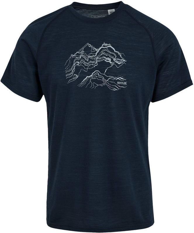 REGATTA Shirt 'Escade'  donkerblauw / wit