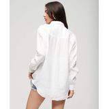 Superdry - Blouse - Wit - Klassieke Blouse - Lange Mouw