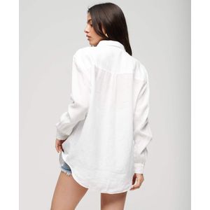 Superdry - Blouse - Wit - Klassieke Blouse - Lange Mouw