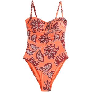 Next Shaping-badpak  lichtgrijs / koraal / donkerrood