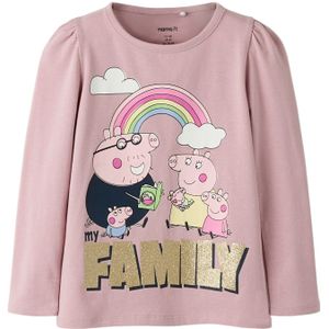 NAME IT Shirt 'NMFNora Peppa'  goud / mauve / pink / wit