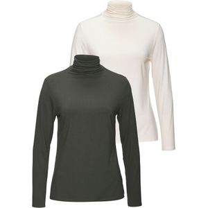 Lascana Shirt - Grijsgroen - Set van 2 - Viscose-Stretch