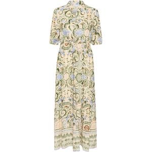 Cream Blousejurk 'Alora'  hemelsblauw / bruin / pasteelgeel / kaki