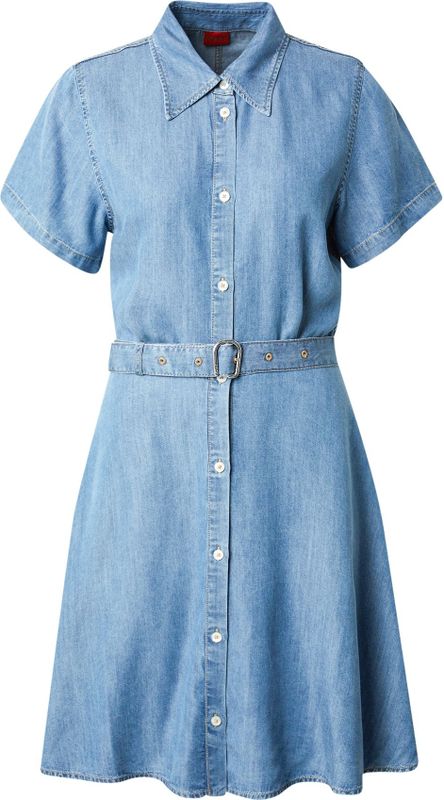 HUGO Kastami Midi Jurk - Zwart - Effen - Tijdloos Ontwerp