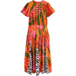 Next Jurk  oranje / lichtroze / zwart / wit