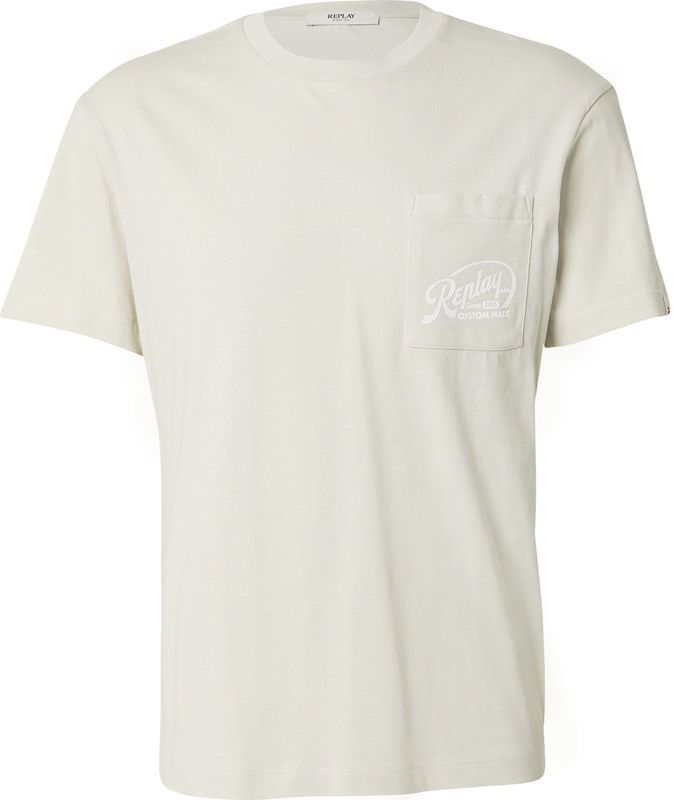 REPLAY - Shirt - Lichtgrijs/Wit