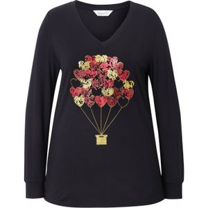 MIAMODA Shirt  goud / pitaja roze / donkerrood / zwart