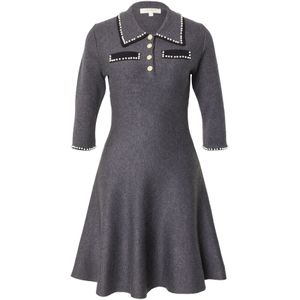 Derhy Gebreide jurk  zwart / zwart gemêleerd / parelwit