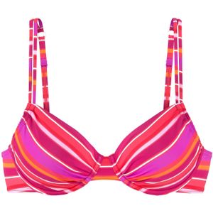 Bikinitop - Gestreept - Pink - Recycling-polyamide - Met Beugel