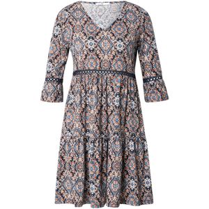 Blousejurk - Navy - Web - V-hals - 3/4-mouwen