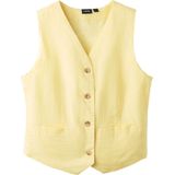 Gilet - Kort - Geweven Stof - Knoopsluiting - Sierzakken aan de Voorkant