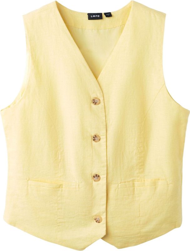 Gilet - Kort - Geweven Stof - Knoopsluiting - Sierzakken aan de Voorkant