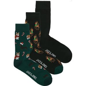 JACK & JONES Sokken 'JACXMAS'  nachtblauw / karamel / smaragd / wit