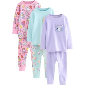 Next Nachtkledij  lichtblauw / lichtgeel / lila / pink