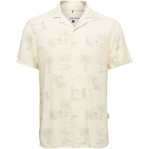 BLEND Overhemd  beige / groen