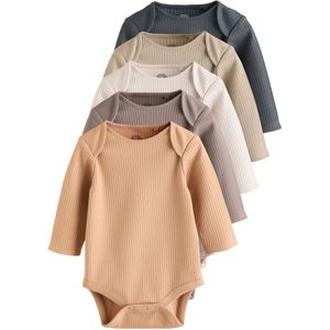 Next Rompertje/body  brokaat / cappuccino / antraciet / lichtoranje / wolwit