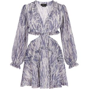 faina Cocktailjurk  violetblauw / wit