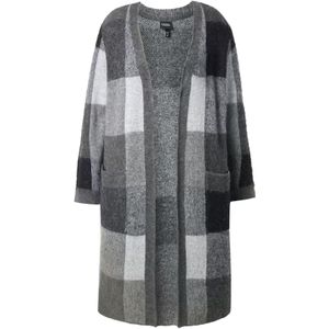 Ulla Popken Gebreide mantel  grijs / antraciet / grafiet / lichtgrijs