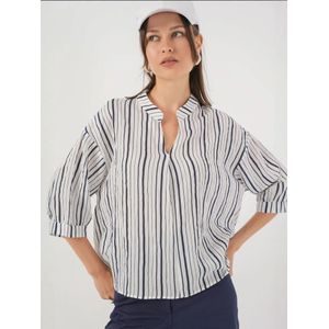 Bigdart Blouse  navy / wit