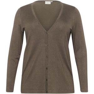 KAFFE CURVE Gebreid vest 'KC Farsia'  bruin