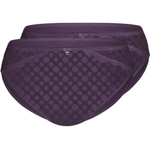 sassa Slip 'DOT & BLOSSOM'  donkerlila