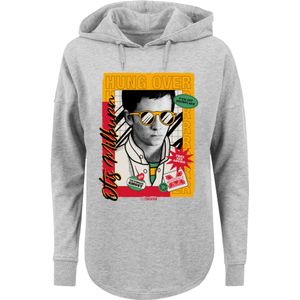 F4NT4STIC Sweatshirt 'Sex Education Otis Hung Over Collage Netflix TV Series'  grijs gemêleerd / oranje / rood / zwart