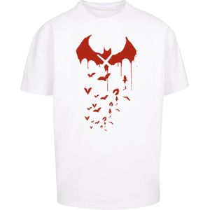 F4NT4STIC Shirt 'DC Comics Batman Arkham Bats X Drip'  rood / wit