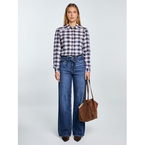 BIG STAR Blouse 'INDINA'  lichtblauw / lichtgrijs / rood / wit