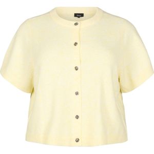 Zizzi Gebreid vest 'Cavista'  lichtgeel