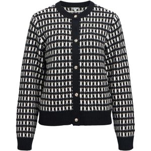 OBJECT Gebreid vest 'OBJThess'  zwart / wit