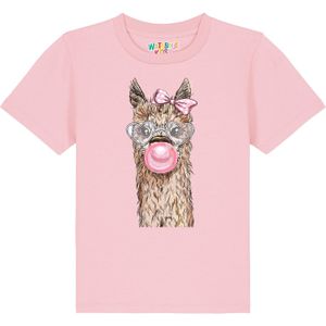 watabout.kids Shirt 'Alpaka'  bruin / rosa / zwart / wit