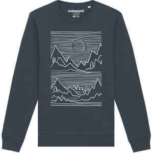 Watapparel Sweatshirt 'Mountains'  antraciet / wit