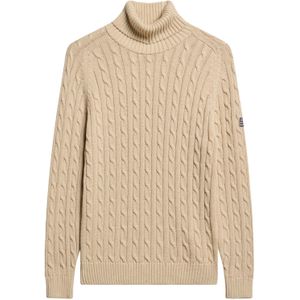 Superdry - Trui - Beige - Effen - Lange Mouw - Normale Pasvorm