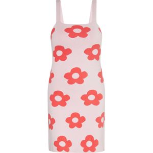 swirly Gebreide jurk  pink / rood