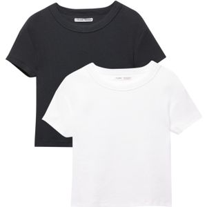 Pull&Bear Shirt  zwart / wit