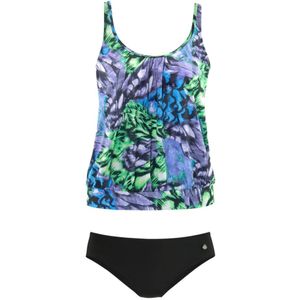 Look - Gedessineerd - Tankini - Zwart/groen - Polyamide