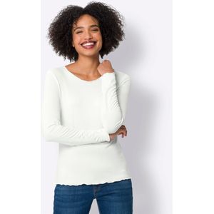 Rood - Longsleeve - 95% Viscose, 5% Elastaan - Ronde Hals, Lange Mouwen