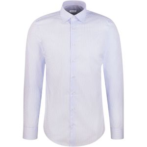 Seidensticker - Businessoverhemd - Blauw - Slim 1/1 Kentkraag print