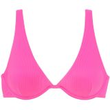 Look - Structuurpatroon - Bikinitop - Pink - Met Sluiting Achter - Verwijderbare Softcups