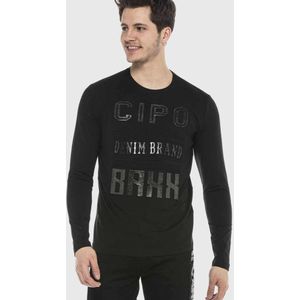 CIPO & BAXX Shirt  zwart / zilver