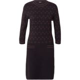 JOOP! - Klamie - Gebreide Jurk - Chocoladebruin - Knielengte - Driekwart Mouw