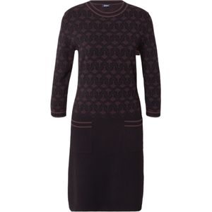 JOOP! - Klamie - Gebreide Jurk - Chocoladebruin - Knielengte - Driekwart Mouw