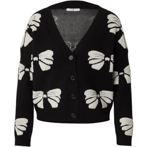 Hailys Gebreid vest  zwart / wit