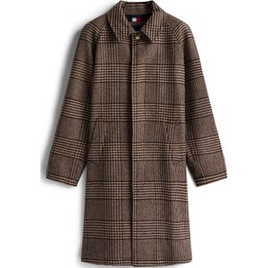 Tommy Hilfiger - Lange Wollen Jas - Relaxed Fit - Blinde Knoopsluiting