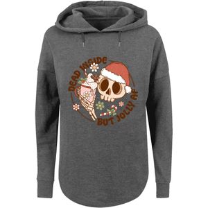 F4NT4STIC Sweatshirt 'Dead inside but jolly AF Christmas'  donkergrijs / gemengde kleuren
