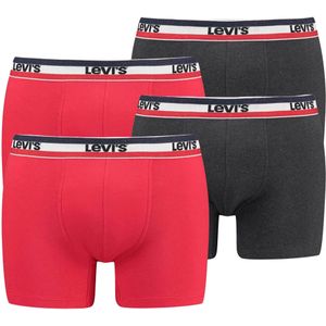 LEVI'S ® Boxershorts  antraciet / bloedrood / wit